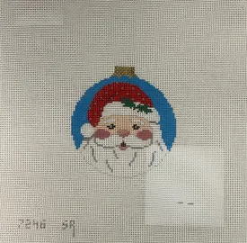 * Susan Roberts Needlepoint 7246 Santa Face- 3in round