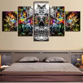 5pcs Modern Art Graffiti Horror Skull Poster - Ideal Gift for Home Decor and Room Decoration