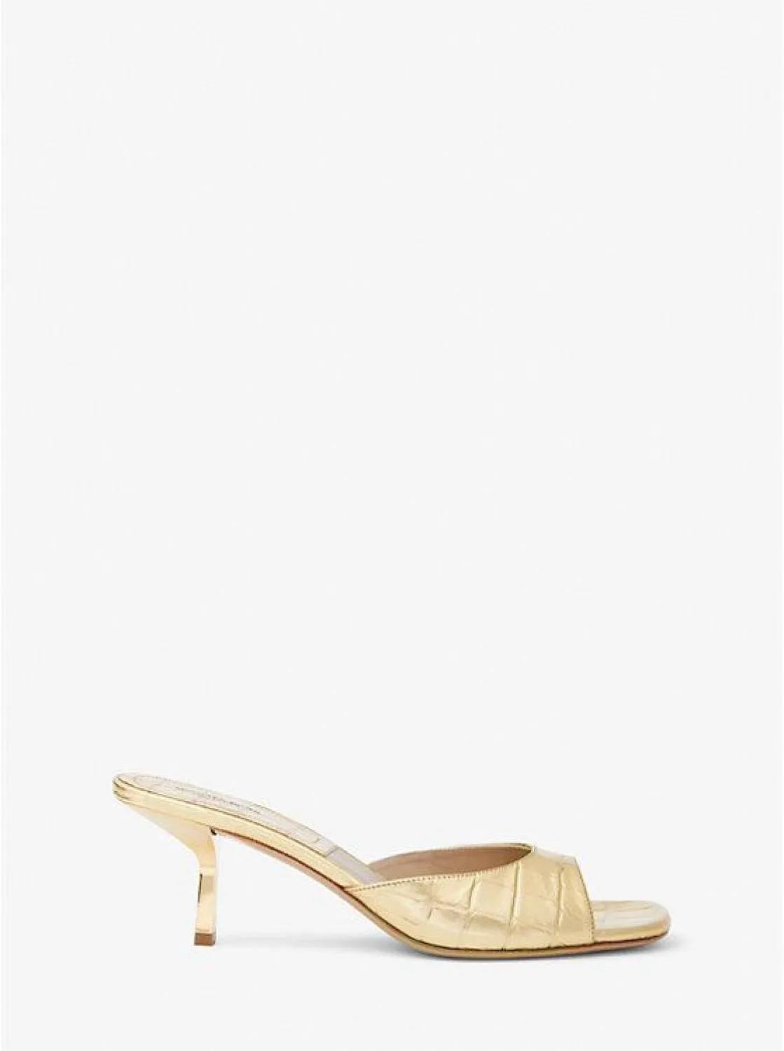 Anita Metallic Crocodile Embossed Sandals