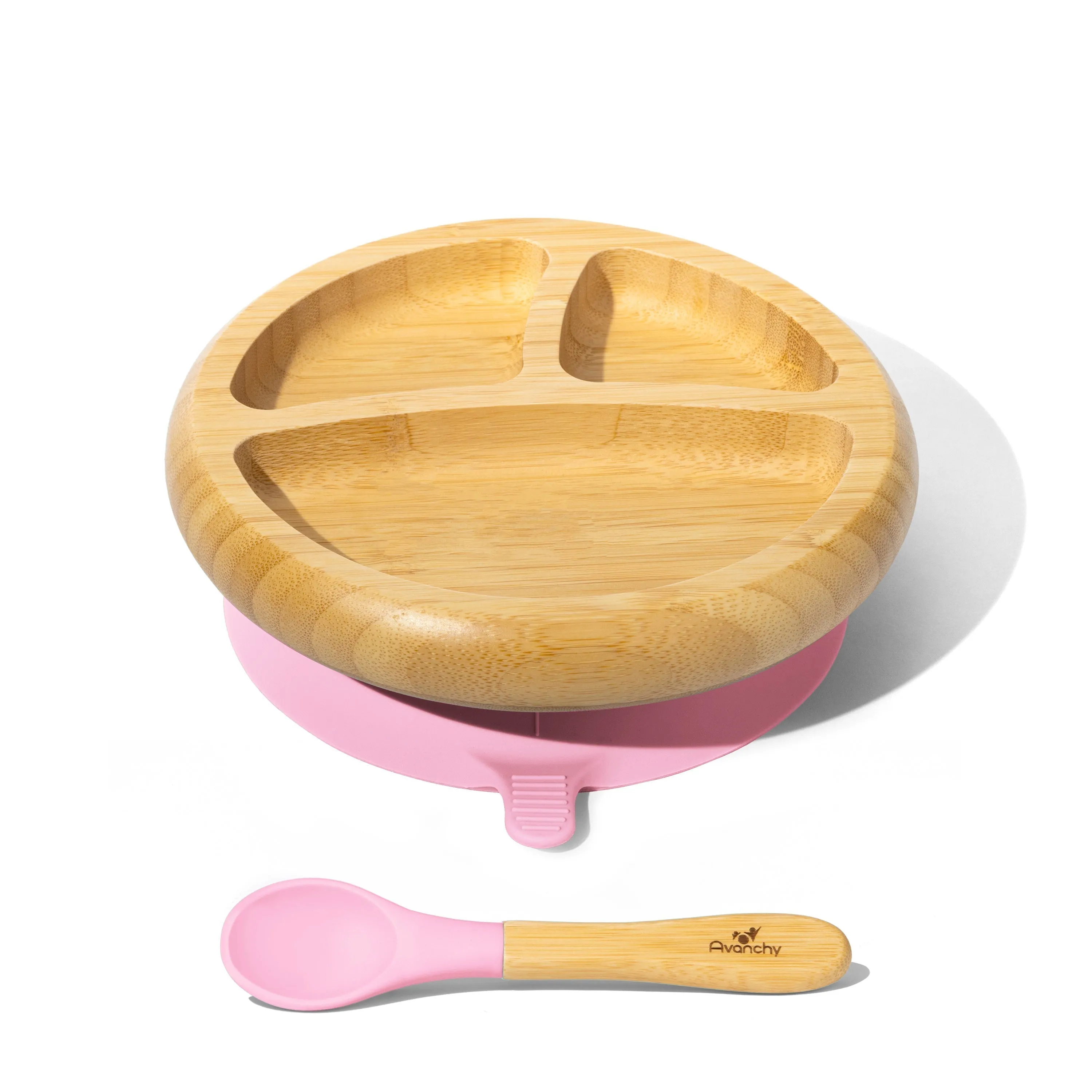 Avanchy Bamboo Baby Plate & Spoon- Orange