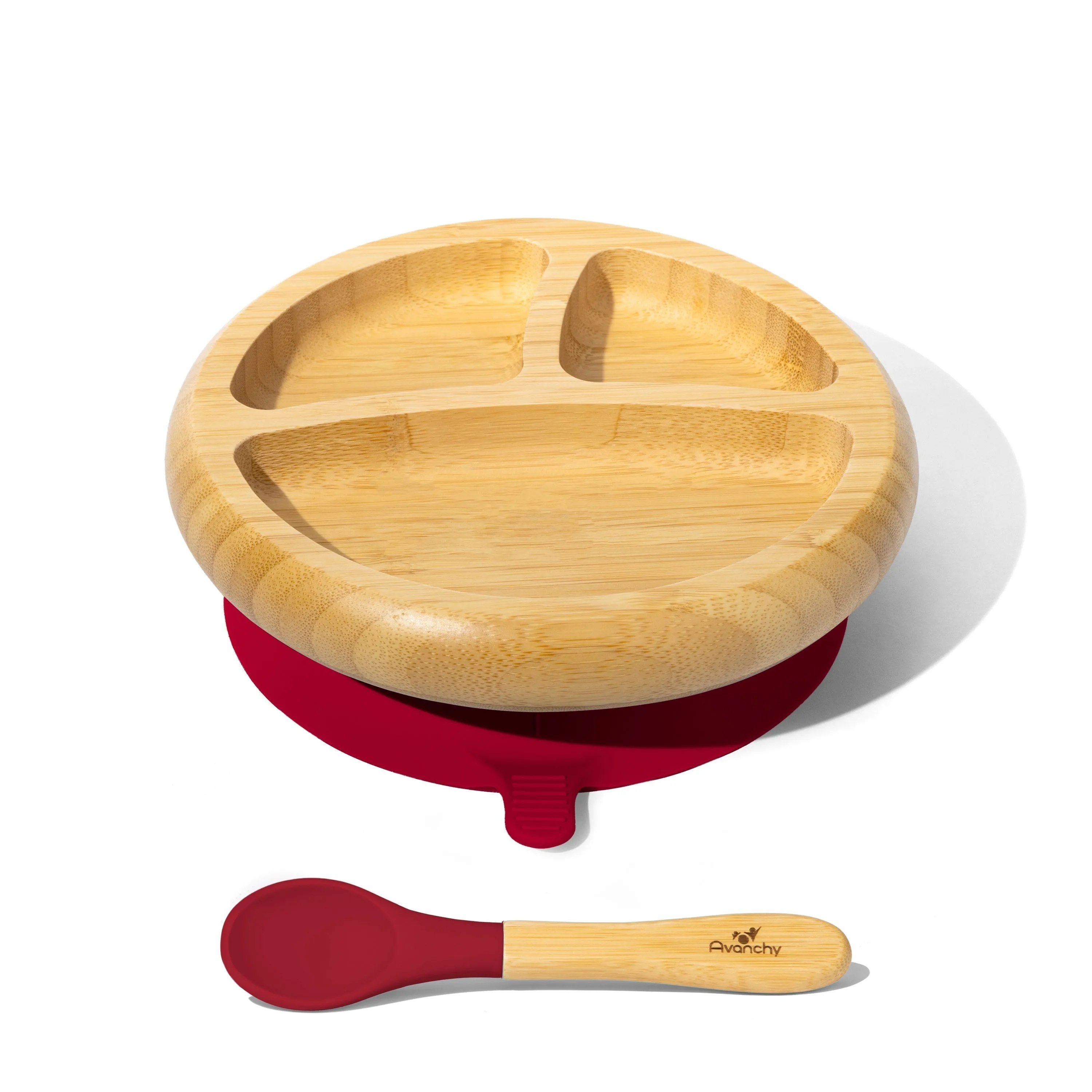 Avanchy Bamboo Baby Plate & Spoon- Orange