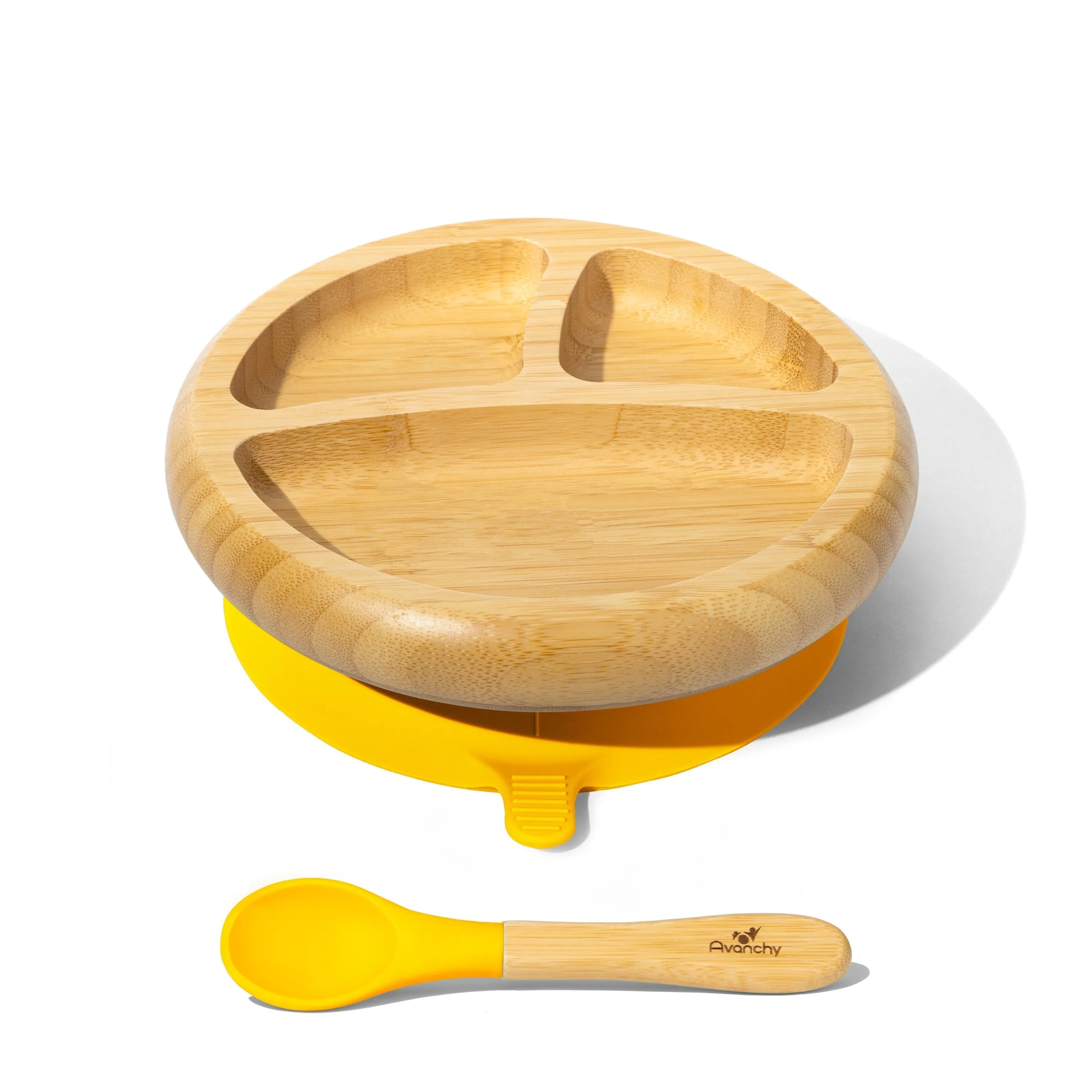 Avanchy Bamboo Baby Plate & Spoon- Orange