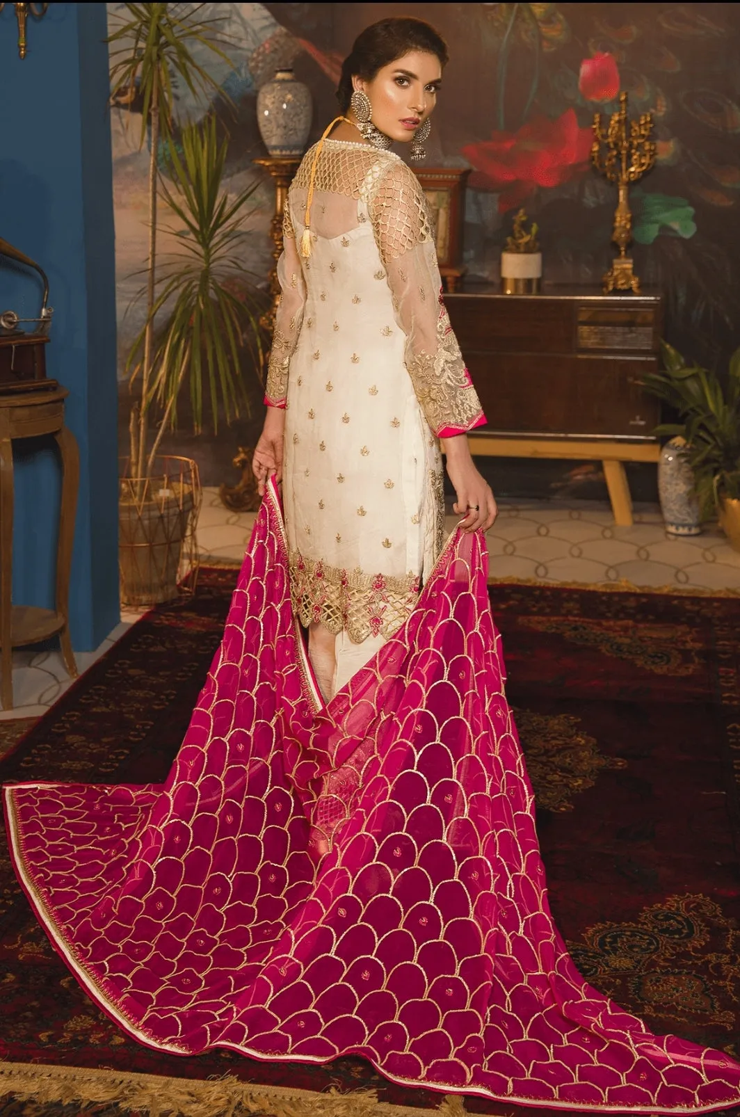 Beautiful trouser design with organza shirt # P2686