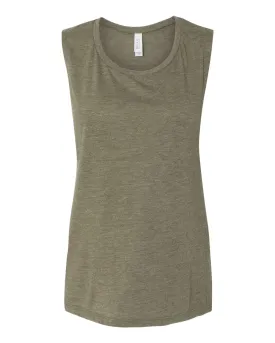 Bella   Canvas 8803 Women's Flowy Scoop Muscle Tank - Heather Olive