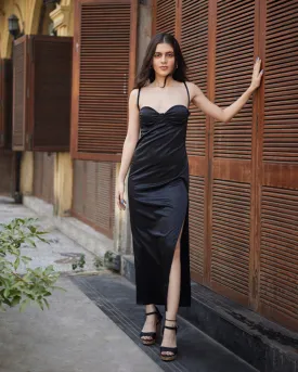 Black Beauty Sleek Sleeveless Maxi Dress