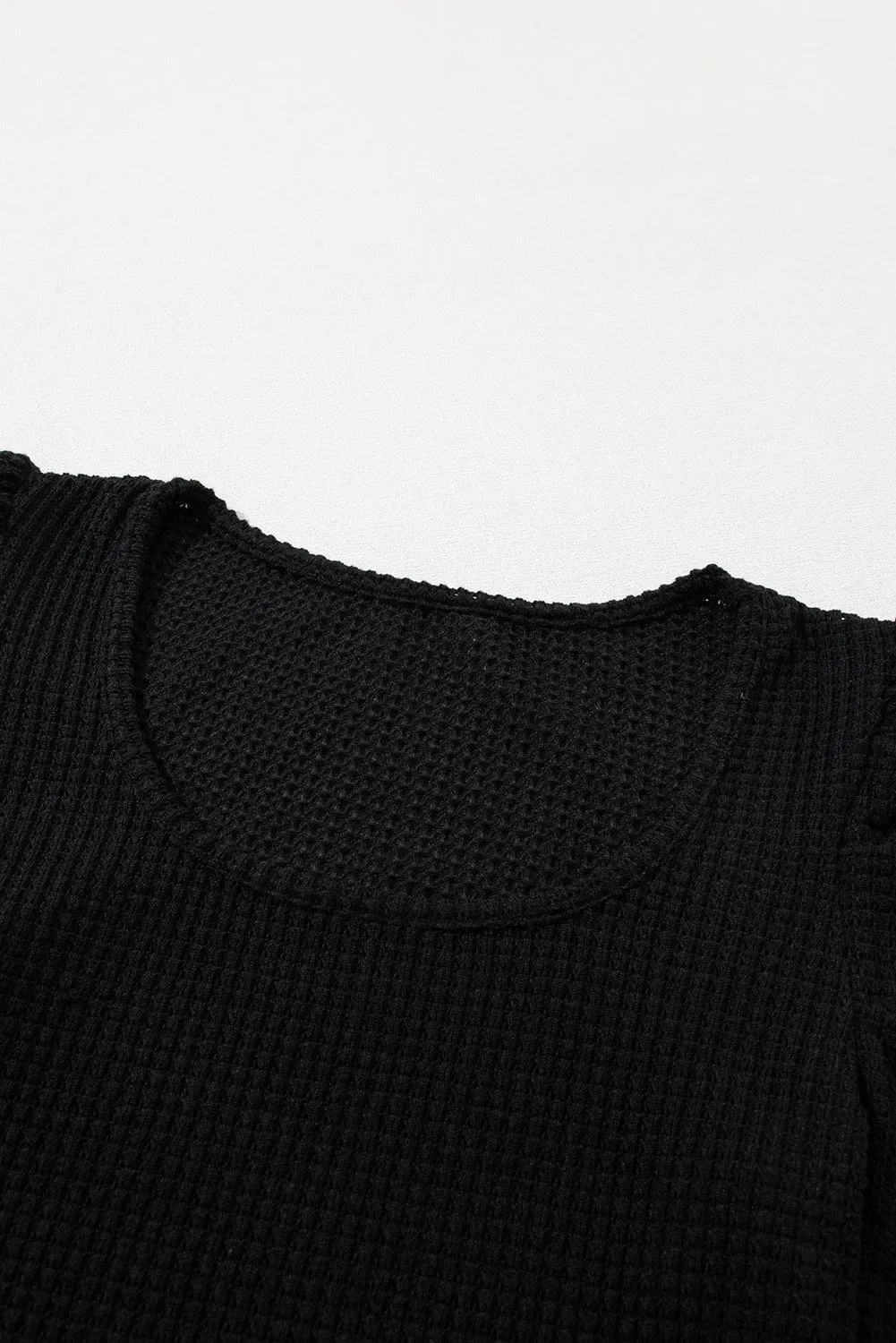 Black Knit T-Shirt with Sheer Accent
