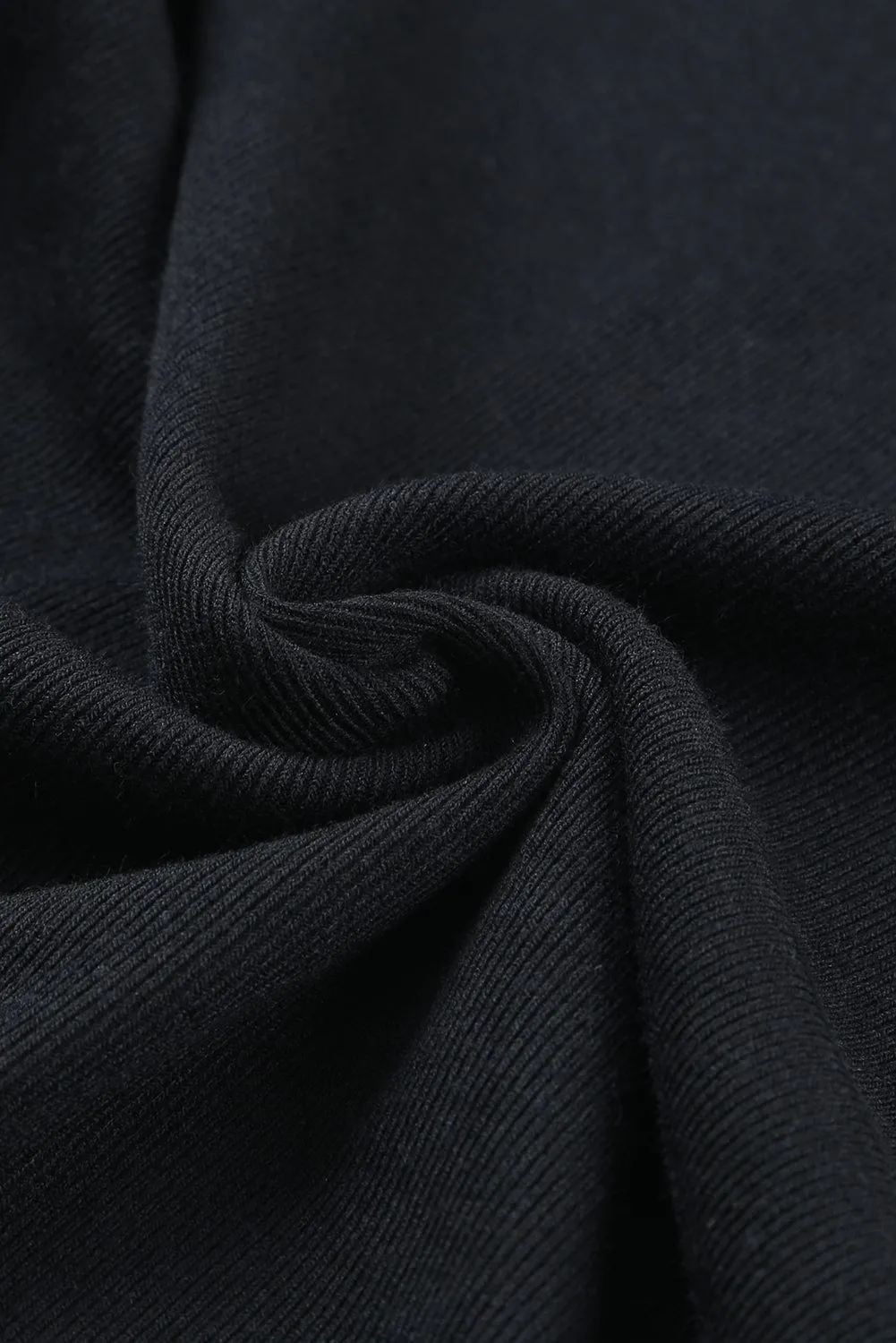 Black Knit T-Shirt with Sheer Accent