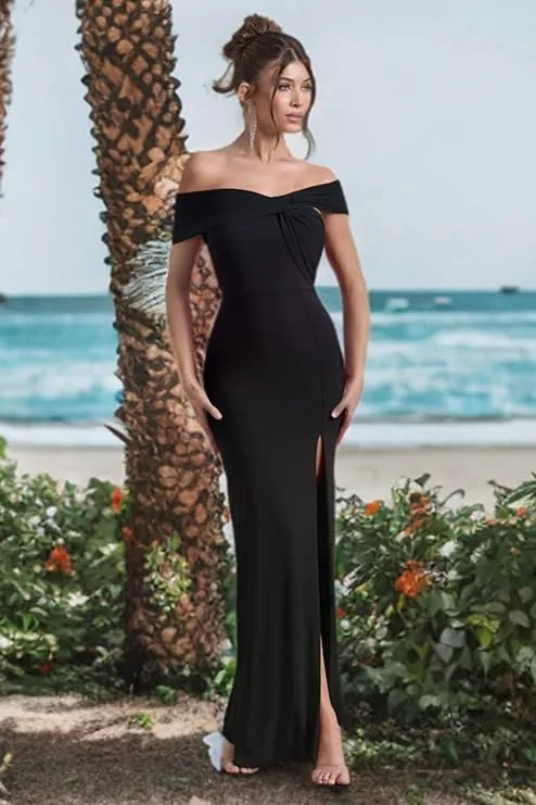 Black Luxe Bodycon Maxi Dress