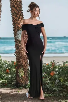 Black Luxe Bodycon Maxi Dress