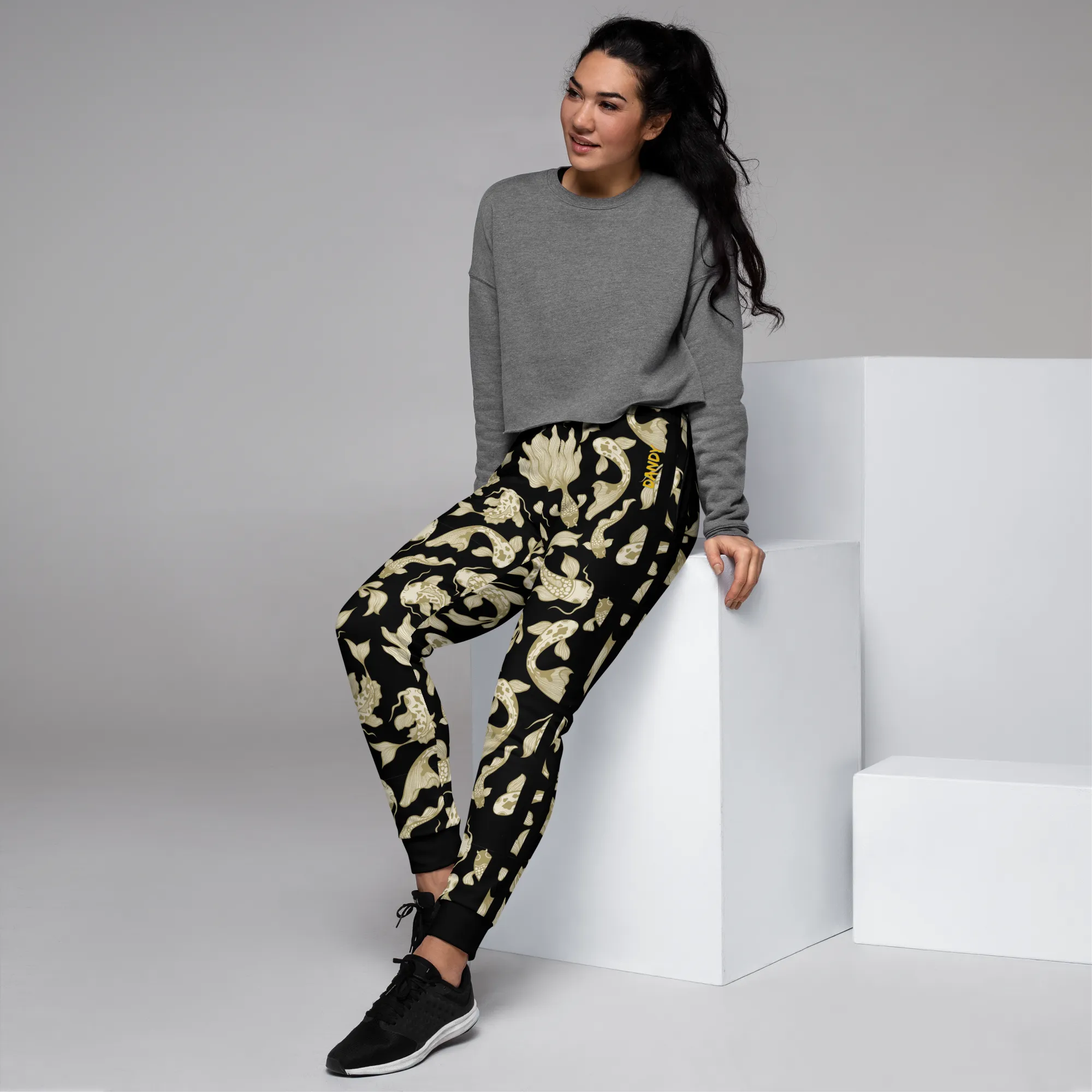 Black/Gold Koi Women's Joggers