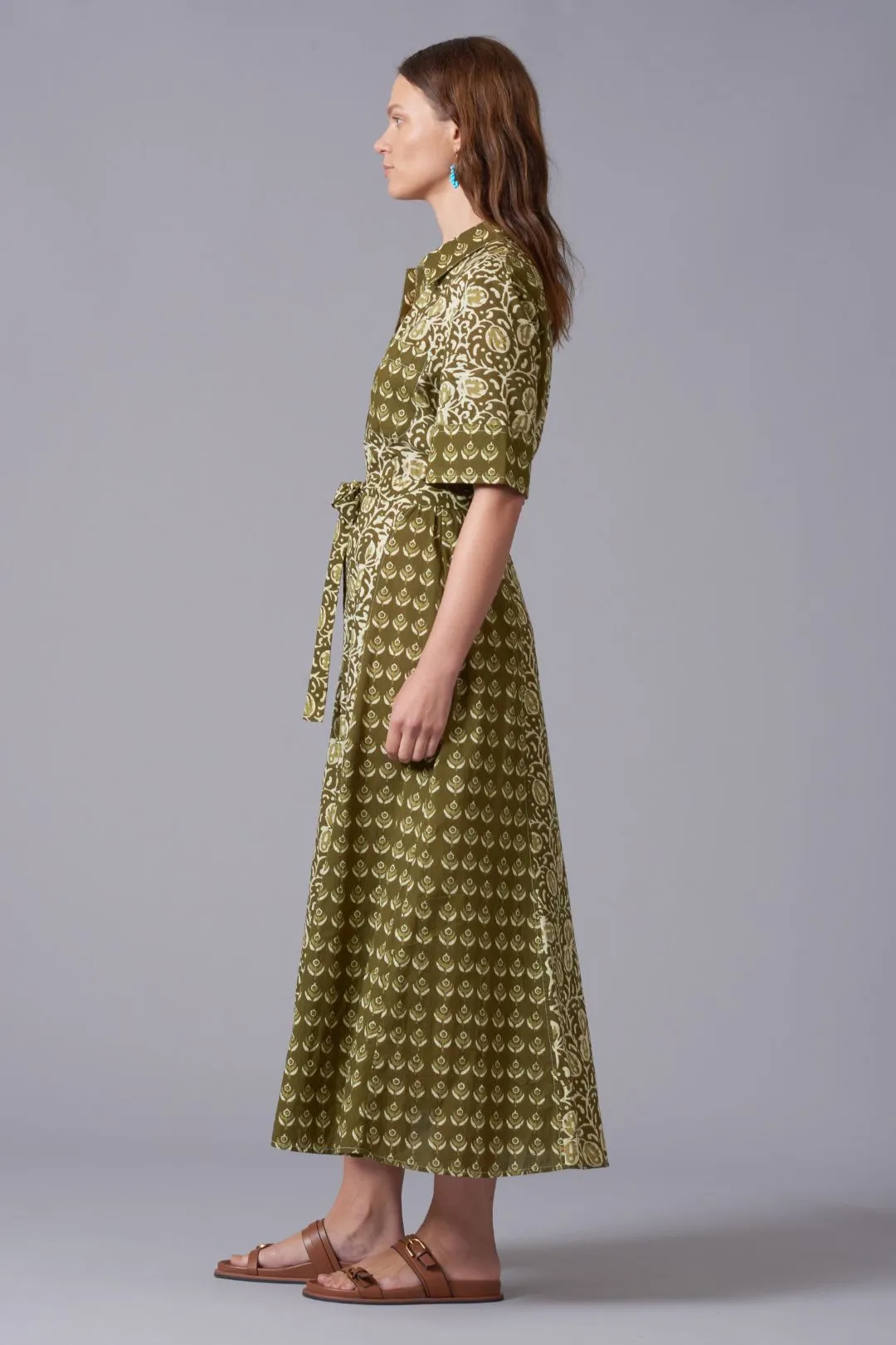 Block Print Patched Tea Dress