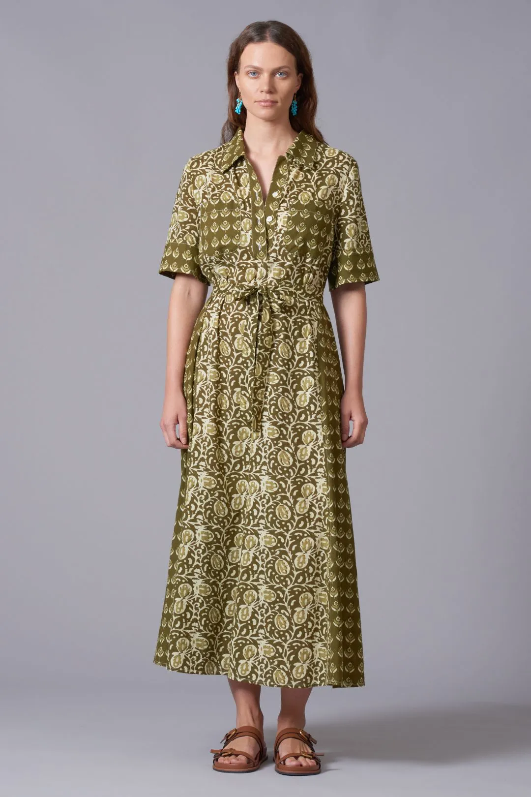 Block Print Patched Tea Dress