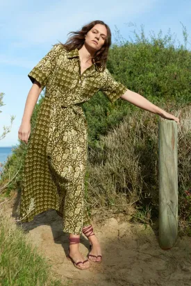 Block Print Patched Tea Dress