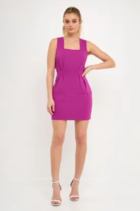 Bodycon Knit Dress with Square Neckline