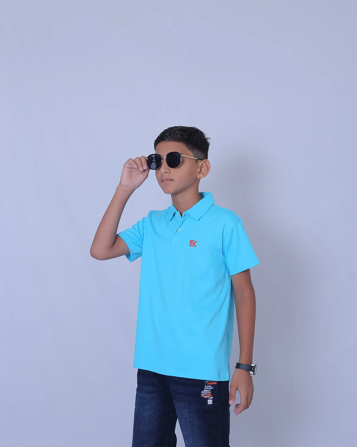 Boys Scuba Blue Polo T-Shirt