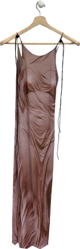 Brown Marble Slip Dress UK S