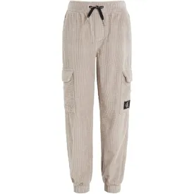 Calvin Klein Corduroy Badge Cargo Jogging Pants Porpoise
