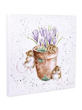 Canvas Art  Mice Flower Pot Cs204