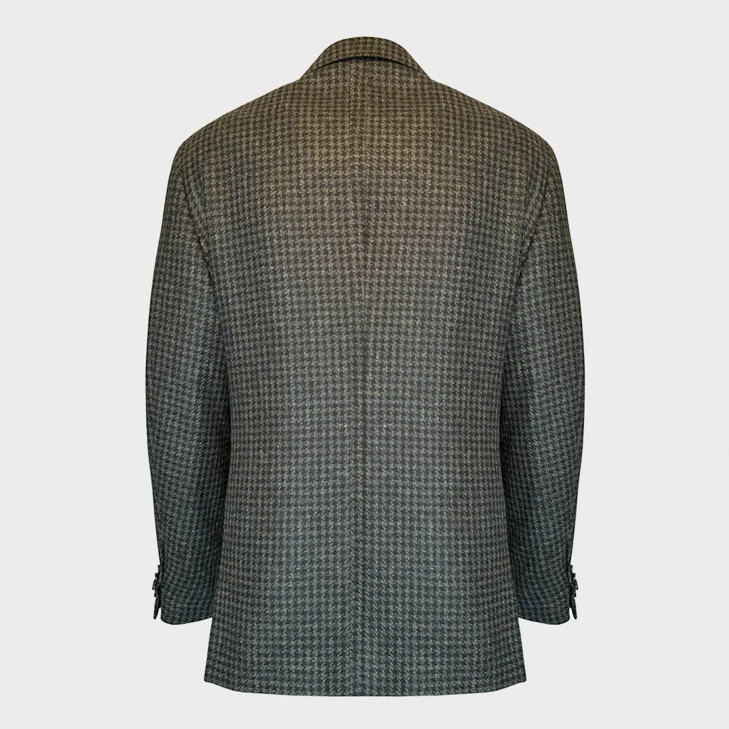 Caruso Mud Green Pied de Poule Tailoring Wool Tweed Jacket