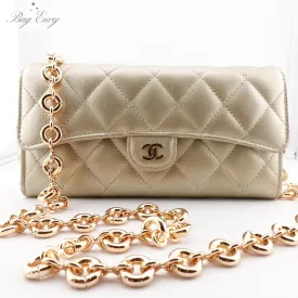 CHANEL Caviar Classic Flap Gusseted Wallet on Chain