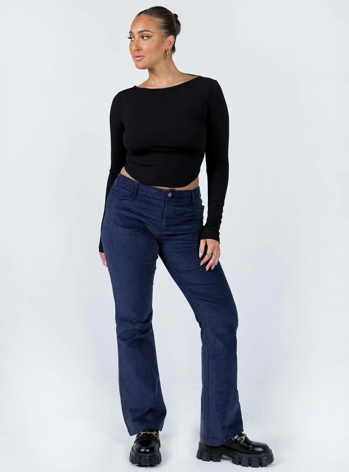 Charissa Cord Pant Navy