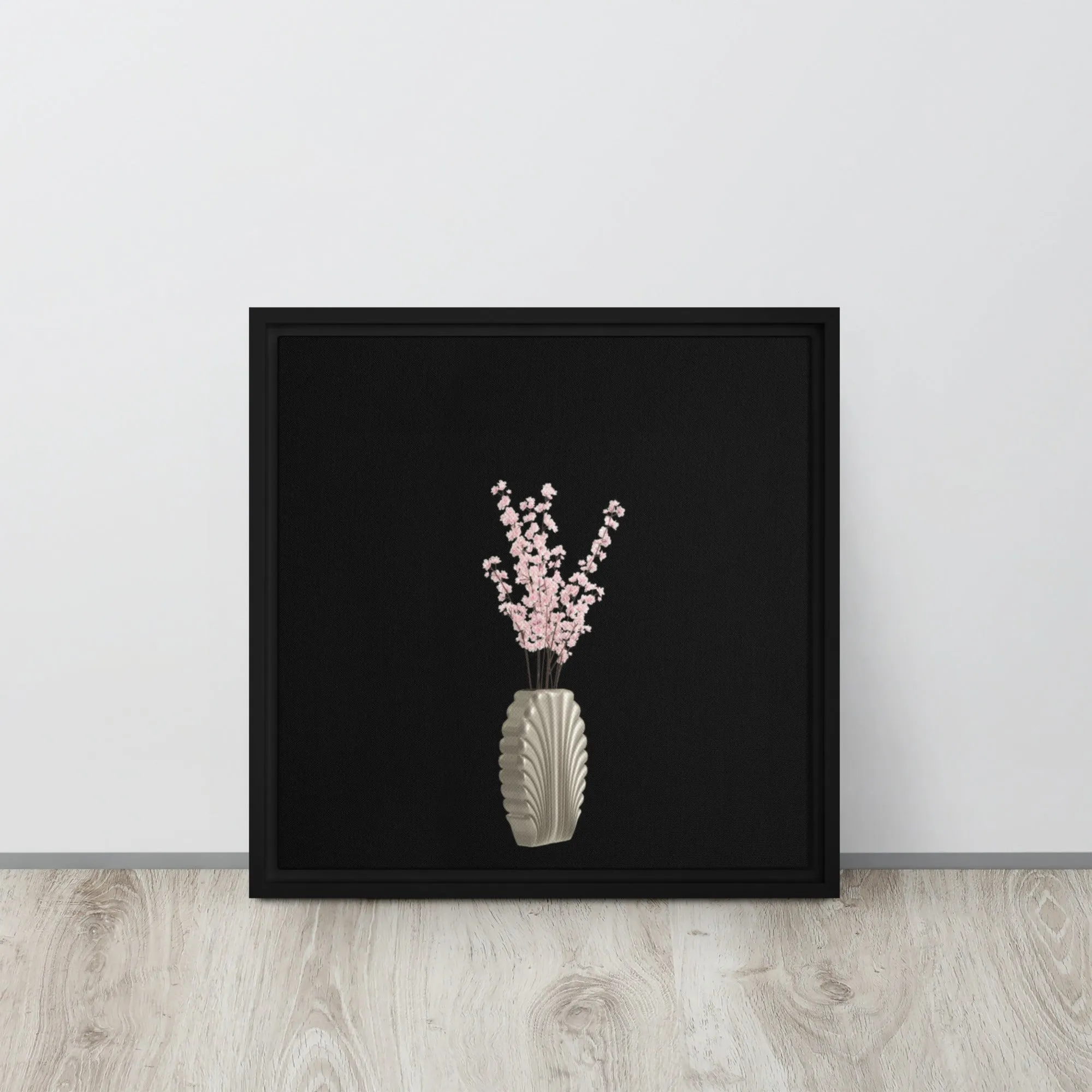 Cherry Blossoms in Vase Framed Canvas Print