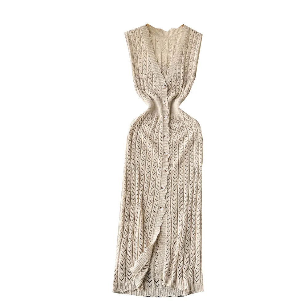 Chic Crochet Sleeveless Bodycon Dress