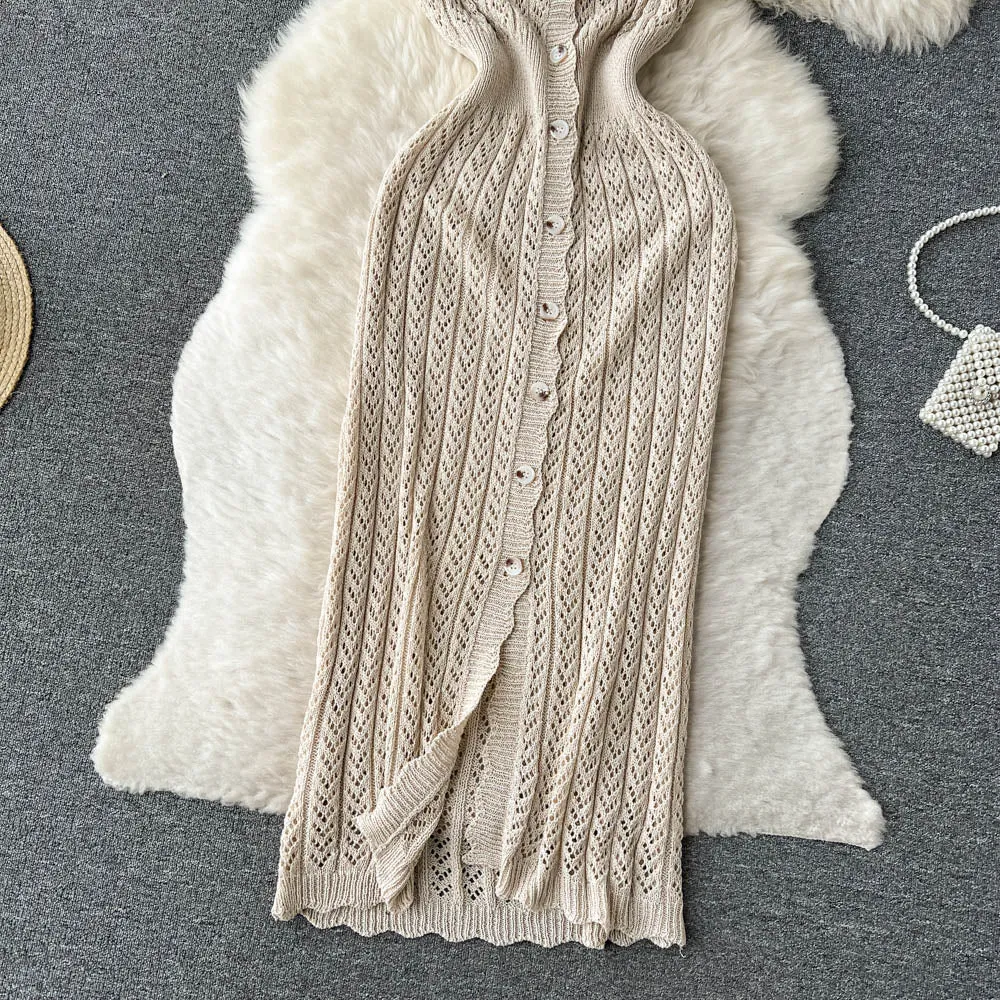 Chic Crochet Sleeveless Bodycon Dress