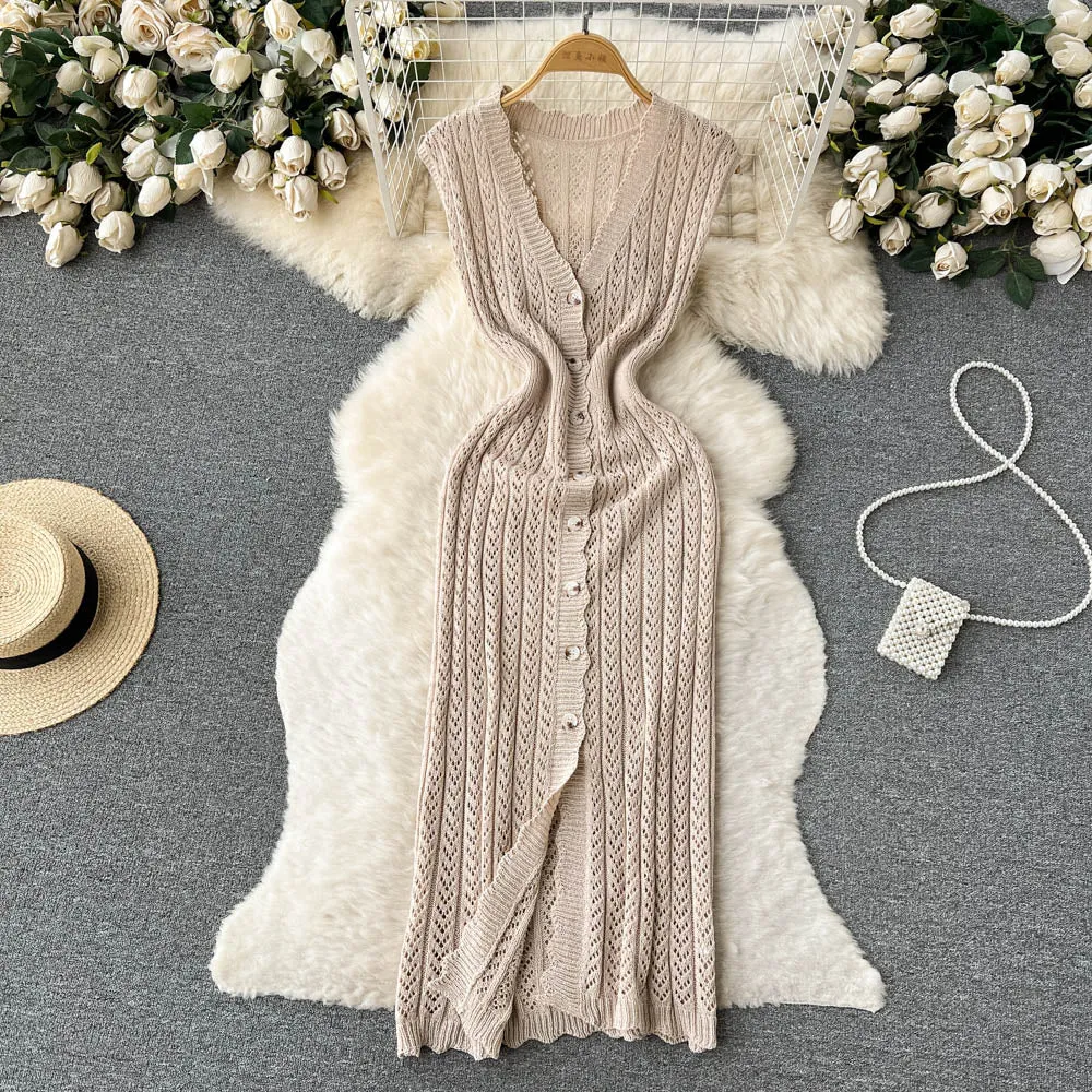 Chic Crochet Sleeveless Bodycon Dress