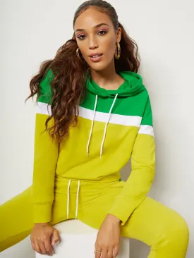 Colorblock Drawstring Hoodie