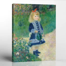 Colorful Decor, Cute Wall Art, Vintage Nursery Decor, Girl with Watering Can by Pierre Auguste Renoir, Ready To Hang for Living Room Home Wall Decor, C2406