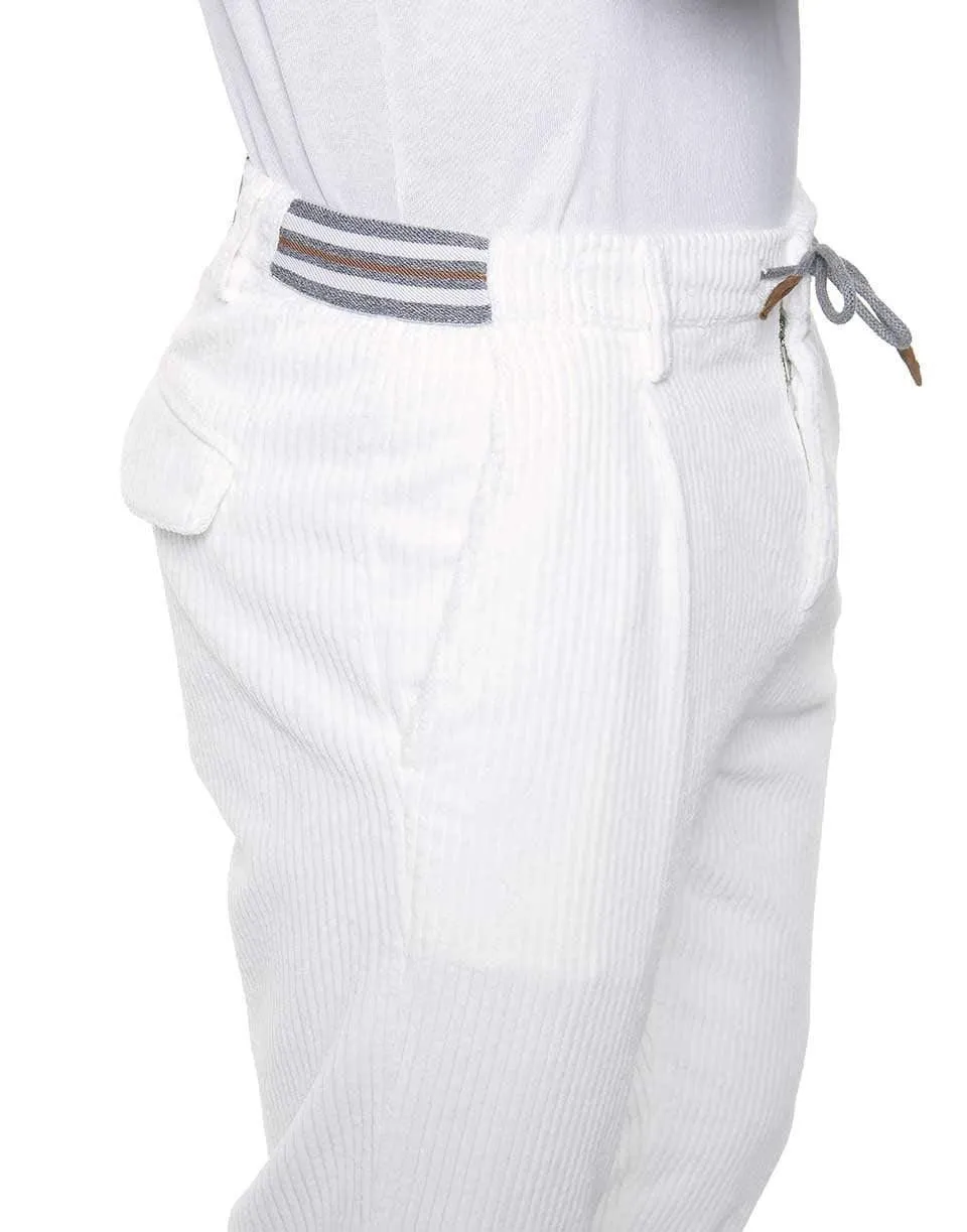 Corduroy Jogger Pants - Bianco