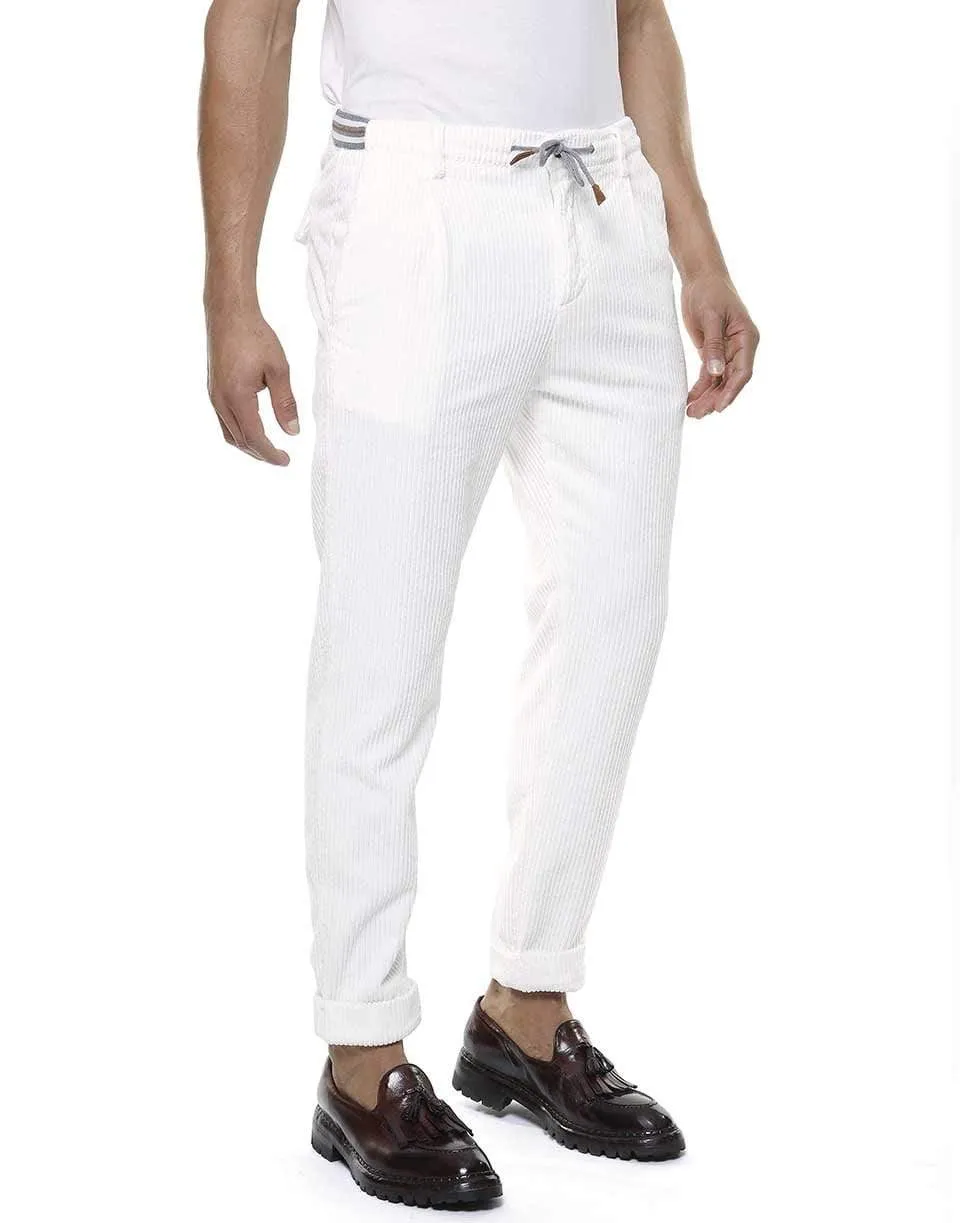 Corduroy Jogger Pants - Bianco