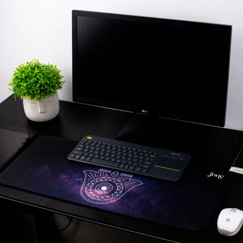 Cosmic Hamsa Hand Versatile Desk Mat