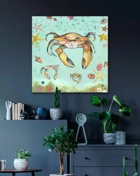 Crabs Trio Canvas Wall Art
