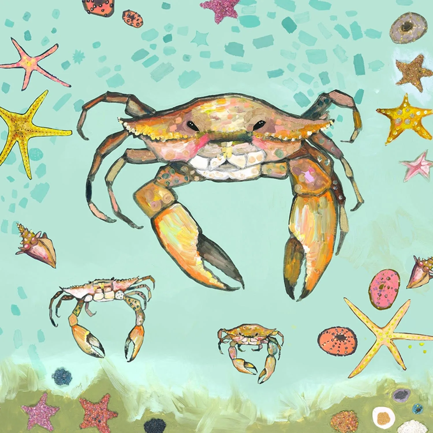 Crabs Trio Canvas Wall Art