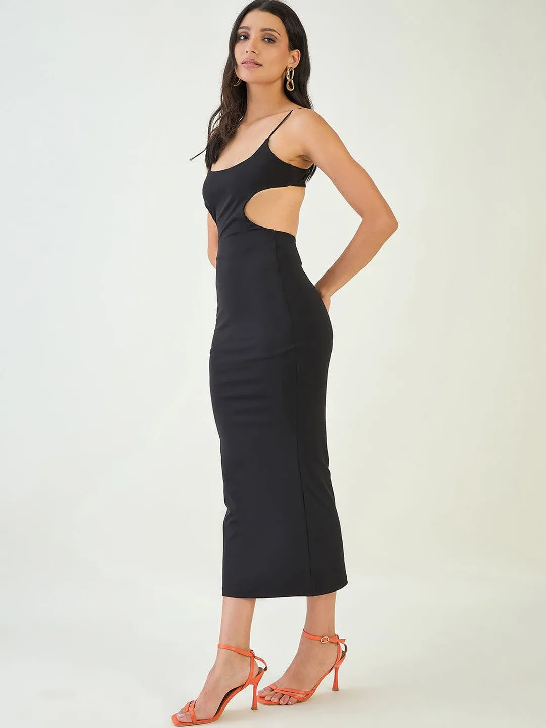 Cut Out Back Bodycon Midi Dress