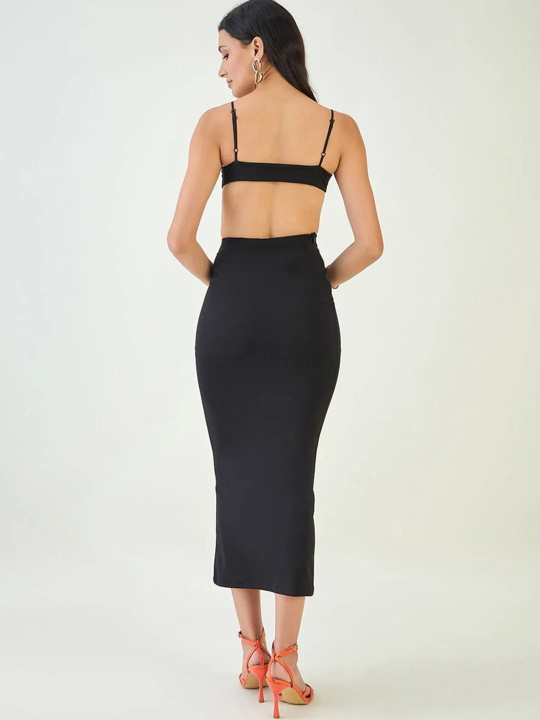Cut Out Back Bodycon Midi Dress