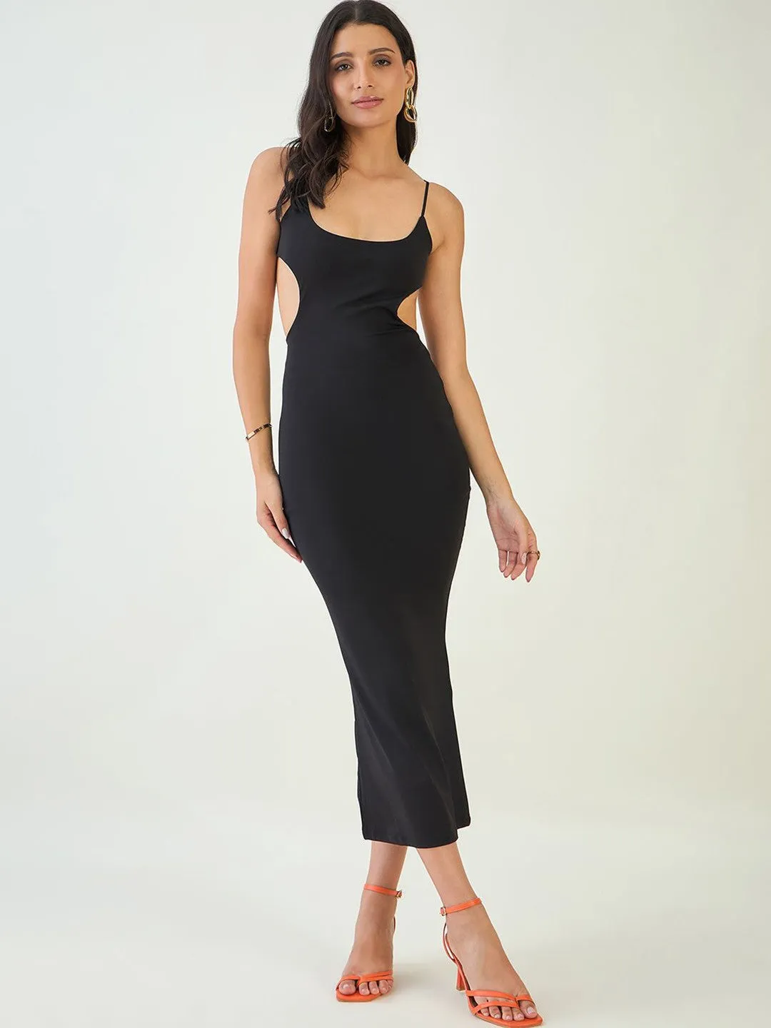 Cut Out Back Bodycon Midi Dress