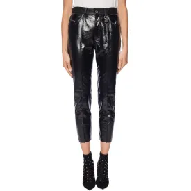 Diesel L-GIKO 0DATU Womens Leather Trousers Regular Slim Fit Regular Waist Pants