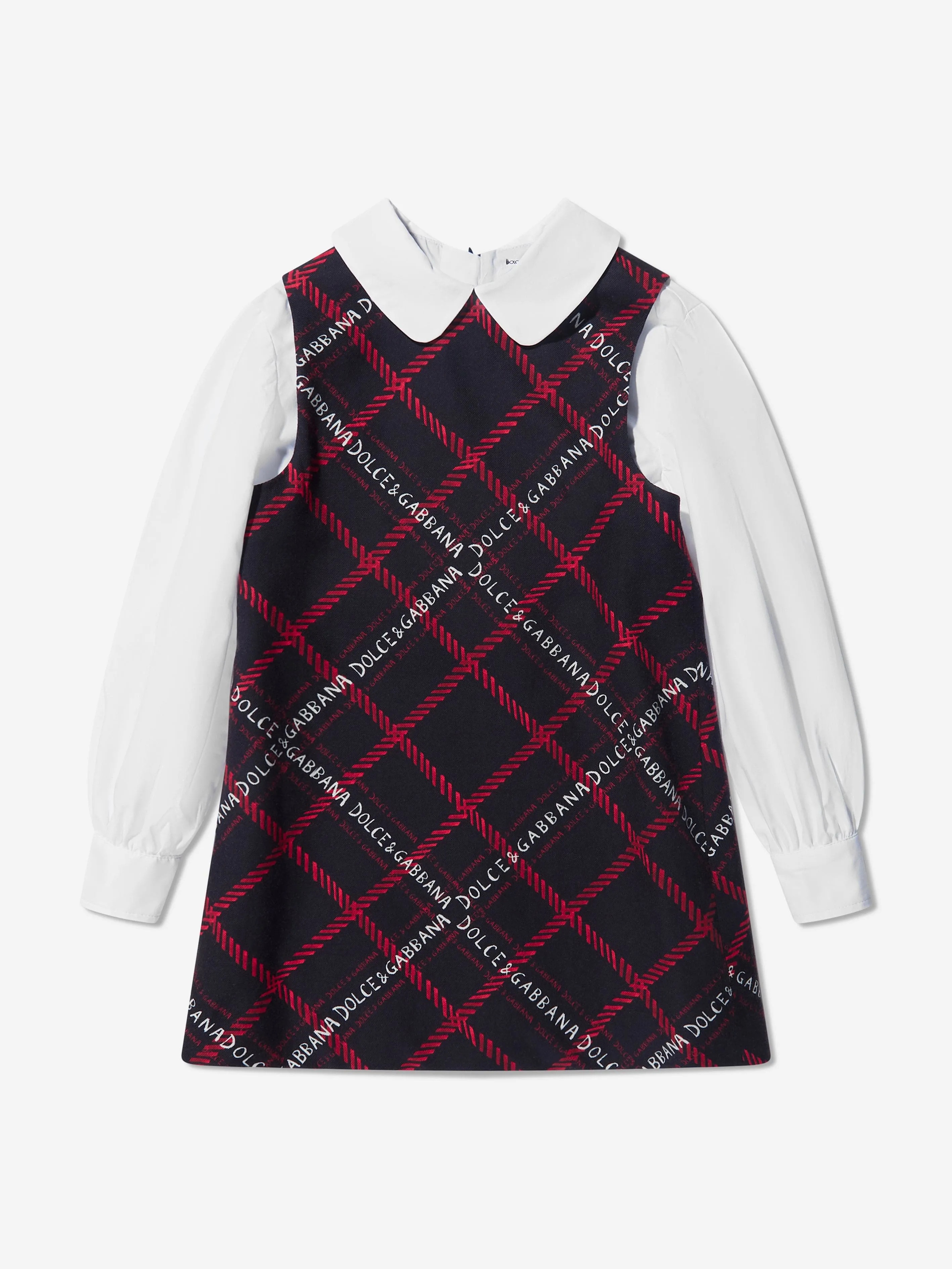 Dolce & Gabbana Girls Logo Shirt Dress in Multicolour
