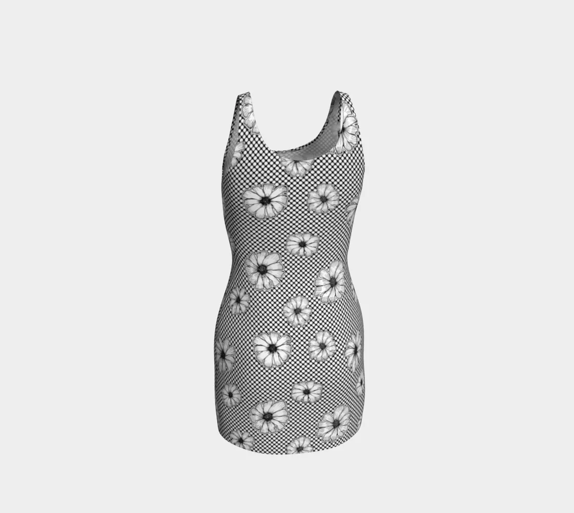 Floral Polka Dot Bodycon Dress