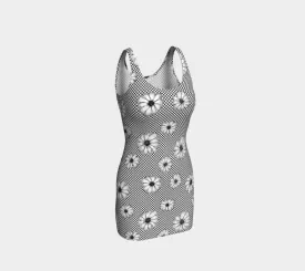 Floral Polka Dot Bodycon Dress