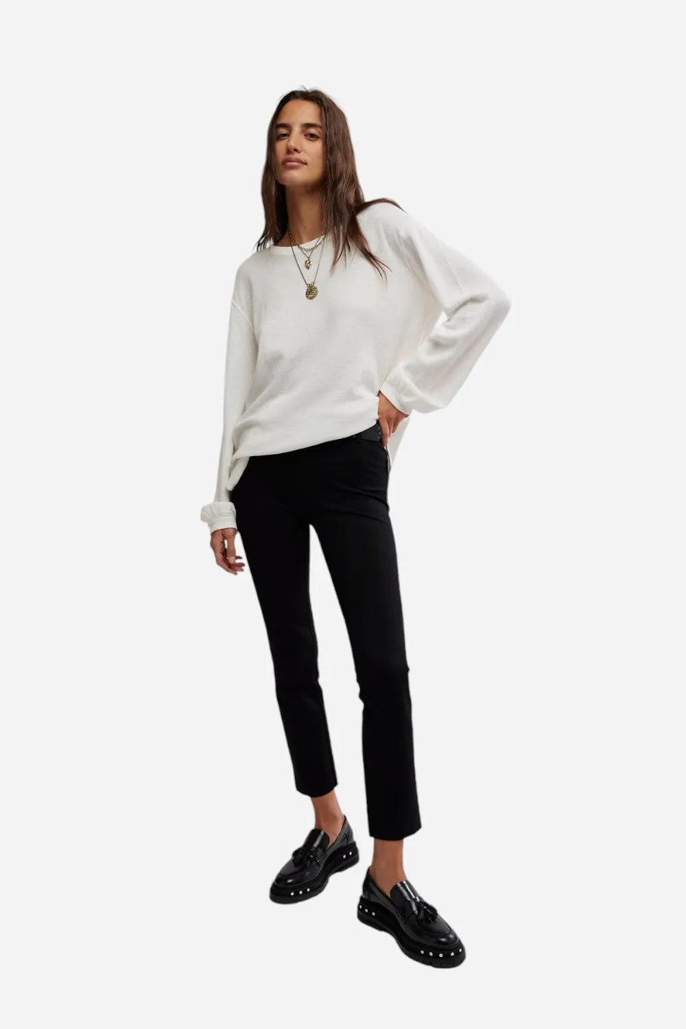 Free People Molly Slim Pant in Black