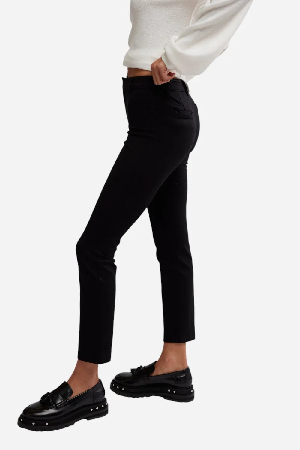 Free People Molly Slim Pant in Black