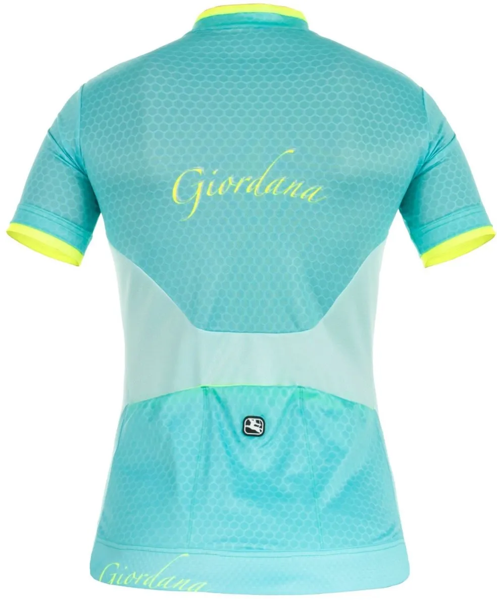 Giordana Women's SilverLine Short Sleeve Jersey - Green-Yellow