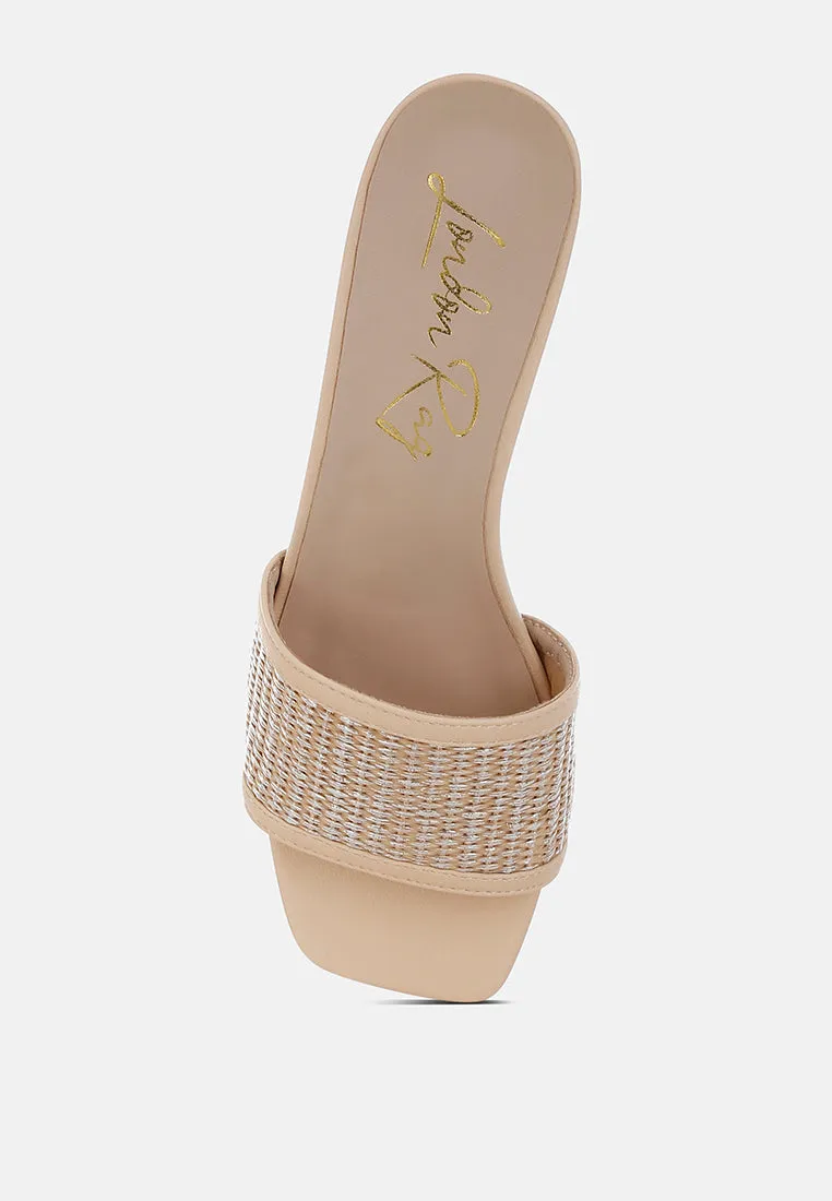 Gisella Raffia Slip On Sandals