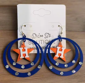 H Astros Hollow Circular Earrings