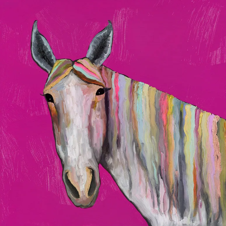 Horse On Gray Canvas Wall Art