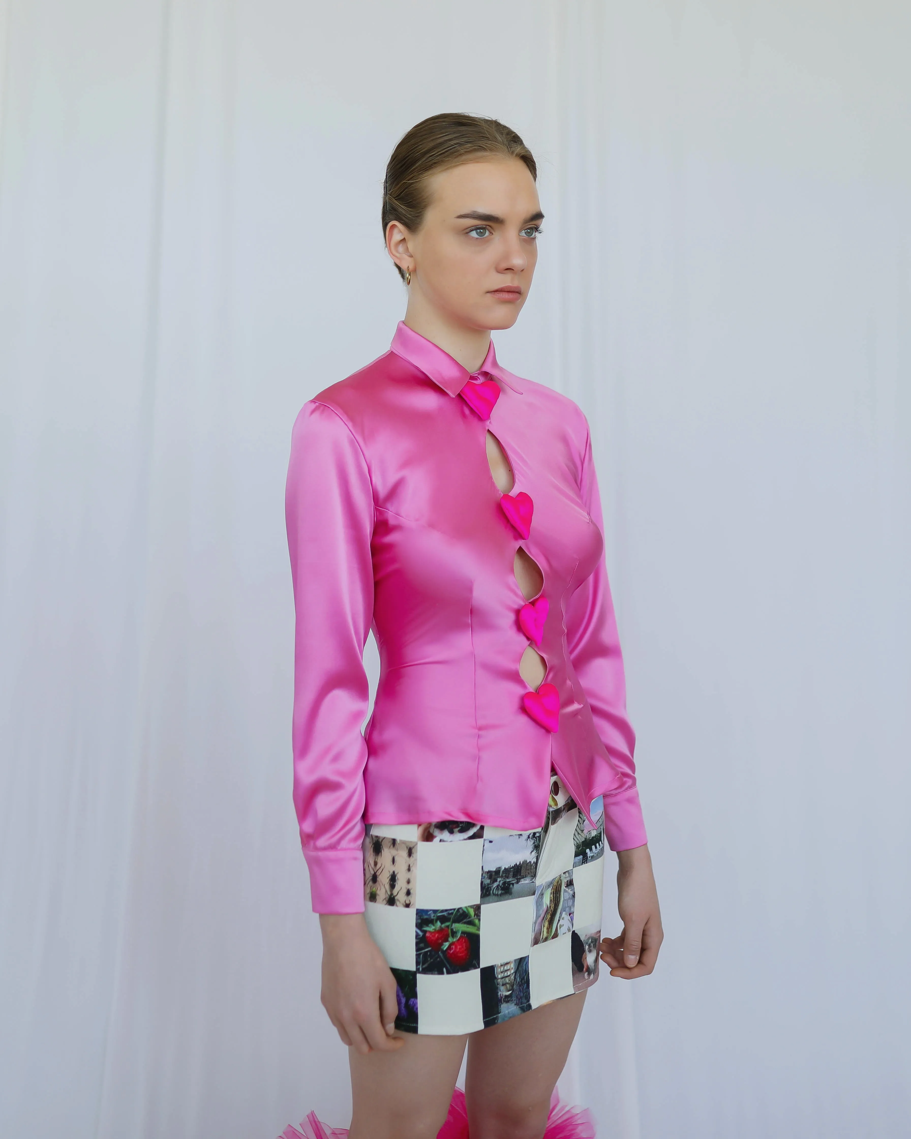 Hot Pink Silk Shirt